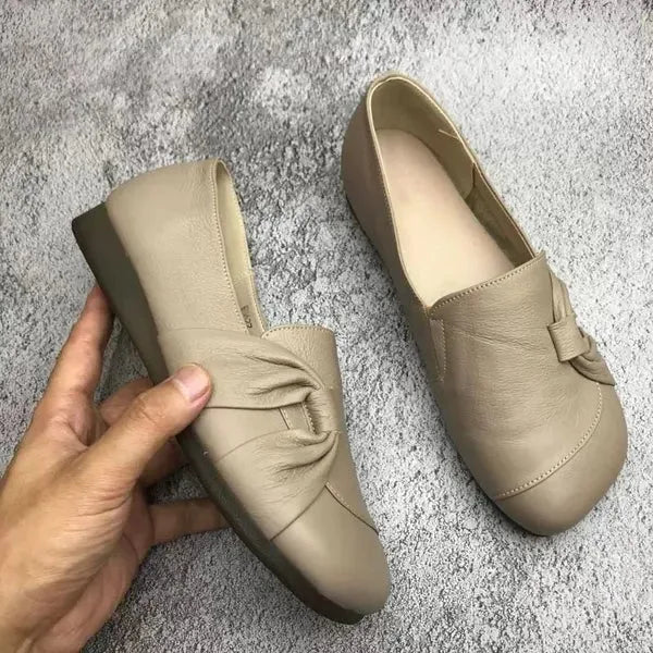 Mia Bow Flats - Color:Beige;Size:35