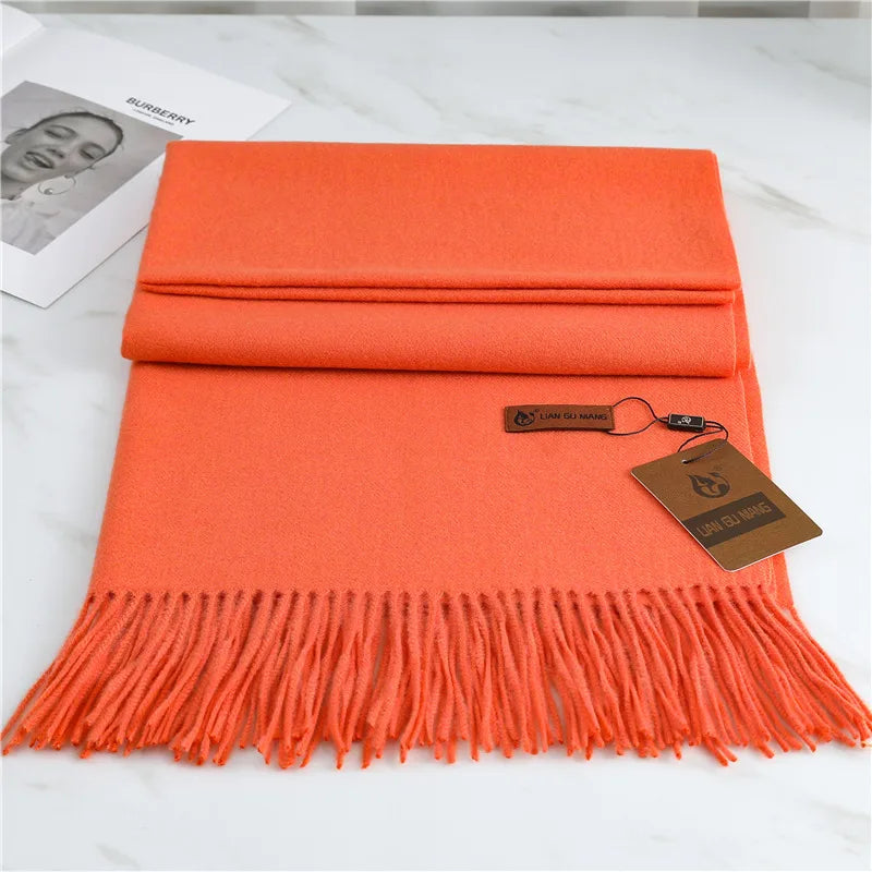 Mina | Women's Warm Winter Scarf  - Color:Orange