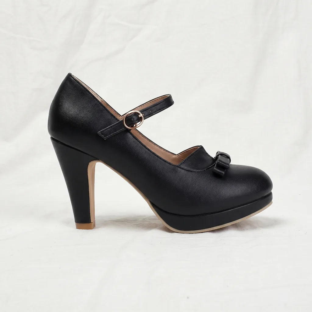 Women's Black Mathers Platform Mary Janes