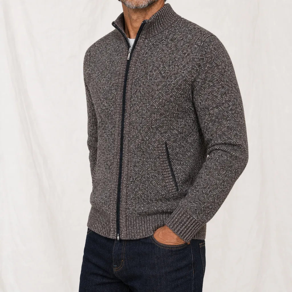 Men's Gray Mabry Zip Knit Cardigan