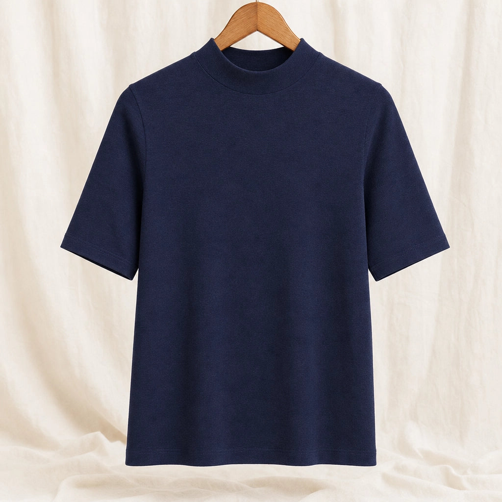 Hannah Fine Knit Casual Top - Color:Navy;Size:S