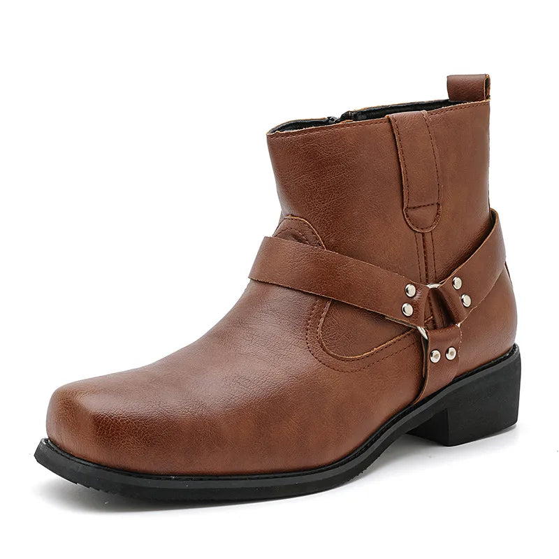 Newell | Men's Cowboy Boots  - Color:Cognac Brown;Size:38