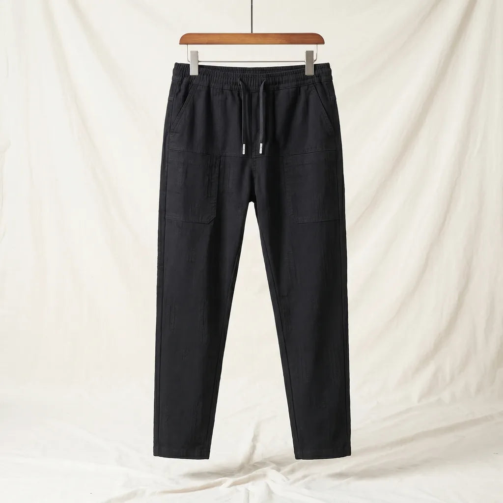 Newton Jacquard Drawstring Pants - Color:Black;Size:S