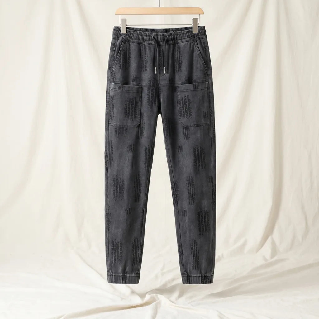 Newton Jacquard Drawstring Pants - Color:Fleece-Lined Gray;Size:S