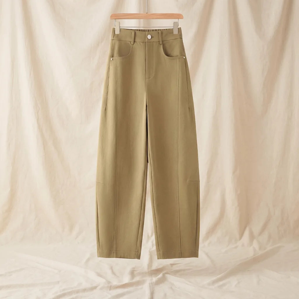 Nichole Locke Curved Pants - Color:Beige;Size:S