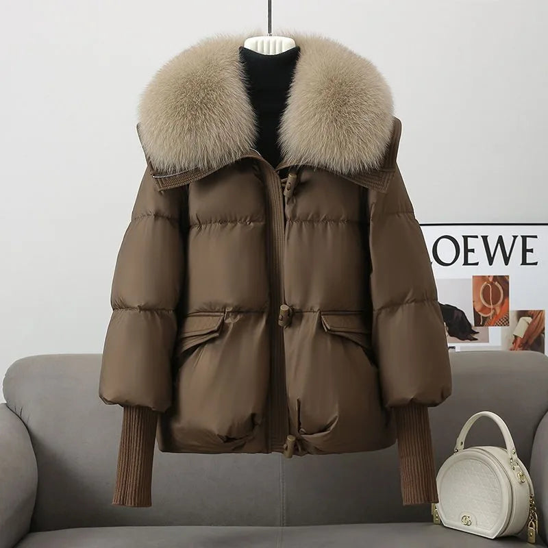 Nicola | Women's Puffer Winter Jacket  - Brown