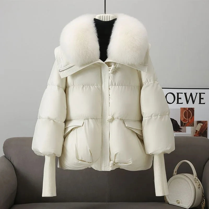 Nicola | Women's Puffer Winter Jacket  - White