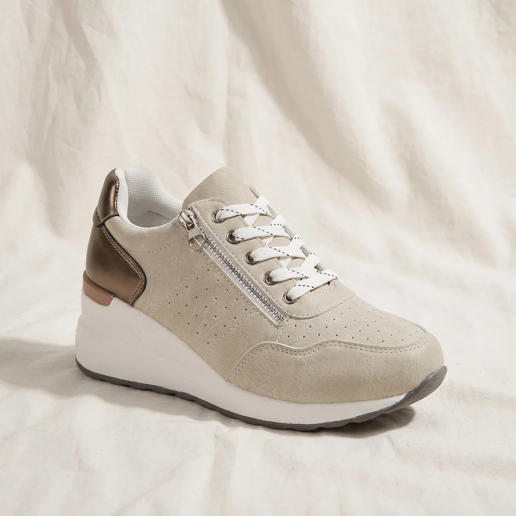 Women's Beige Byron Platform Lace Ups