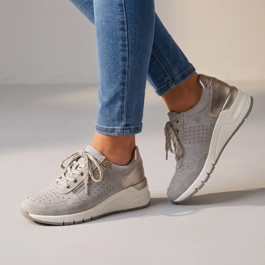 Women's Gray Byron Platform Lace Ups