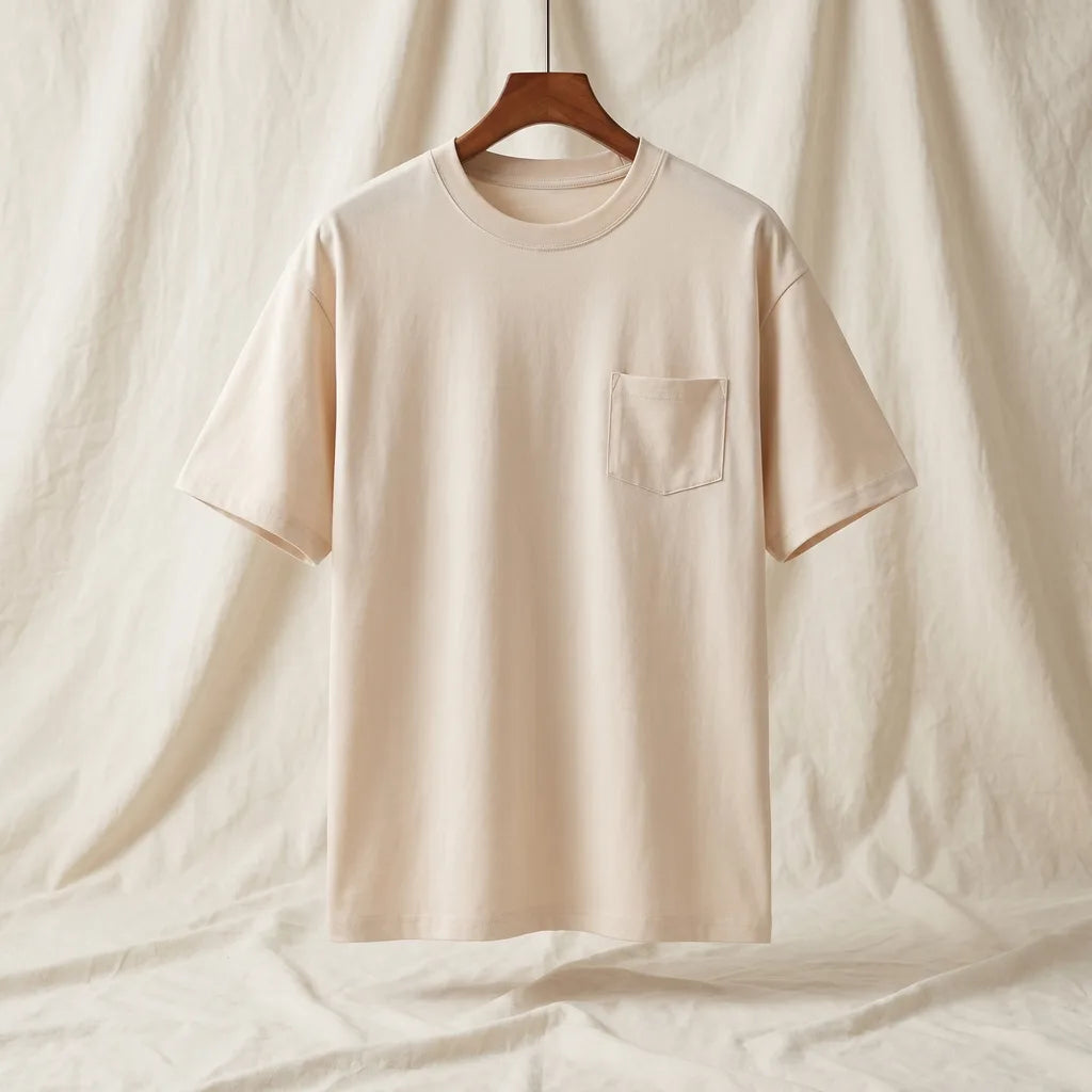 Noah Cotton Pocket T-Shirt - Color:Apricot;Size:XS