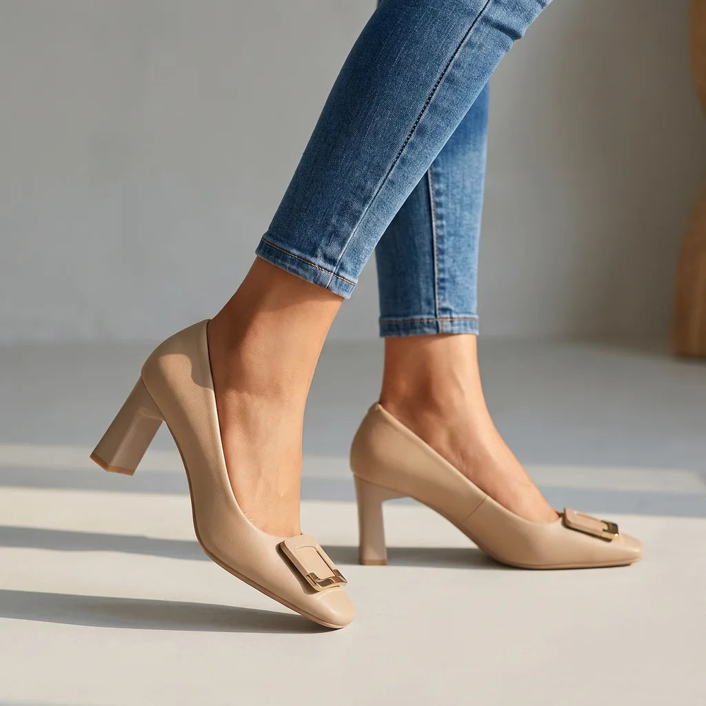 Norma | Women's High Heels   - Color:Khaki;Size:35