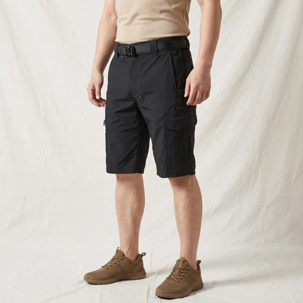 Men's Black Cora Multi-Pocket Tactical Shorts