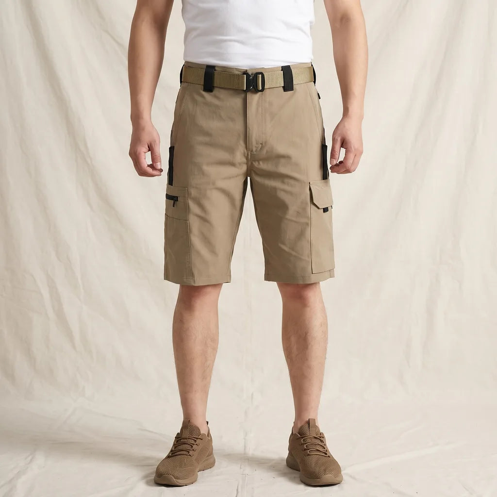 Men's Khaki Cora Multi-Pocket Tactical Shorts