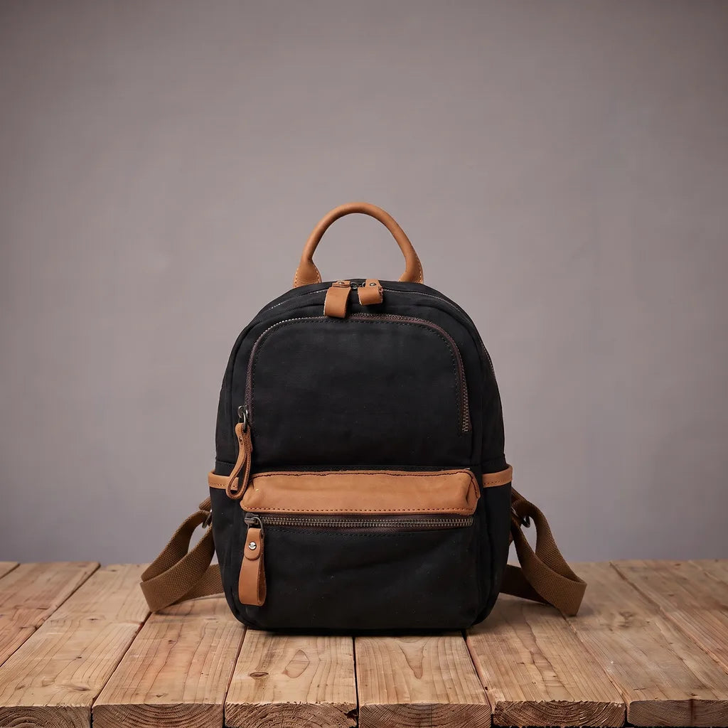 Odette Canvas Backpack   - Color:Black