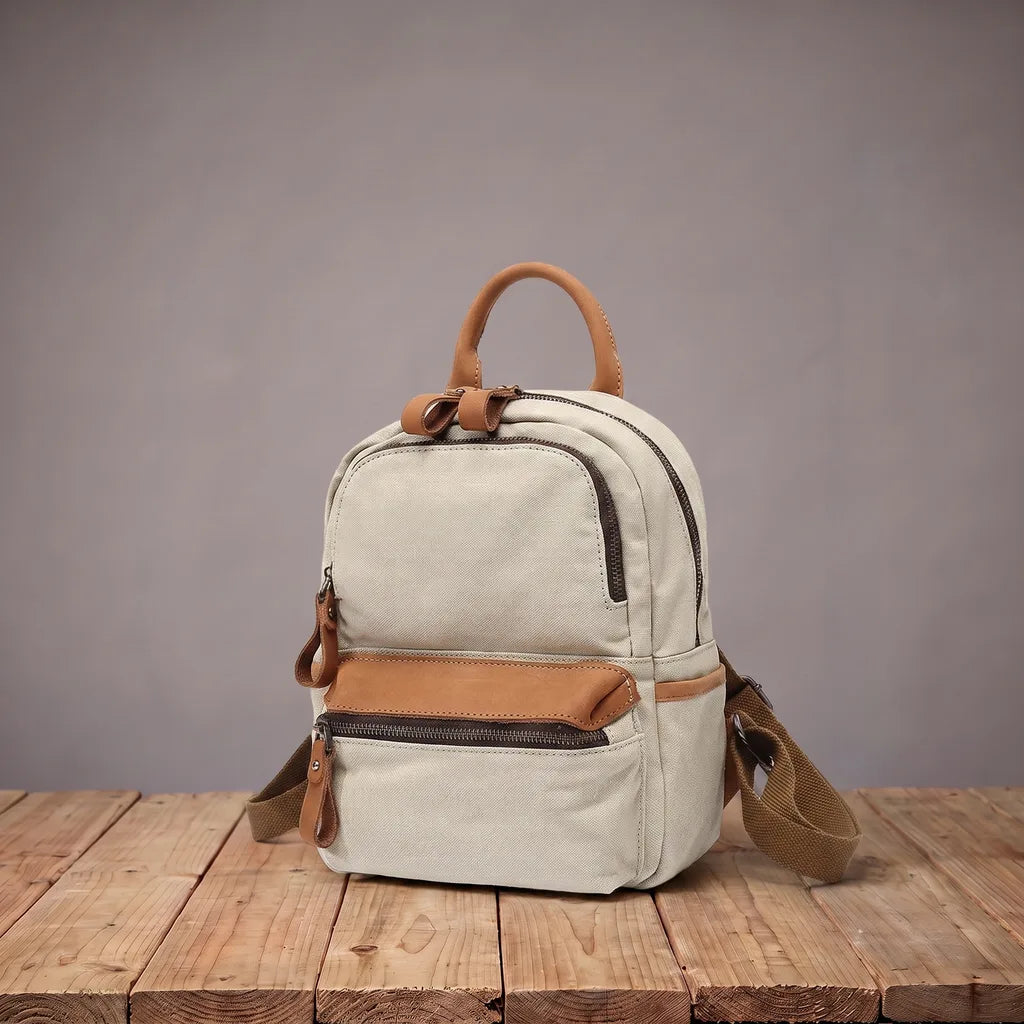 Men's Beige Pearl Waterproof Canvas Backpack