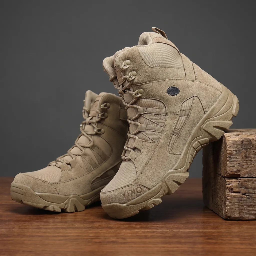 Okiy High-Top Hiking Boots - Color:Beige;Size:39