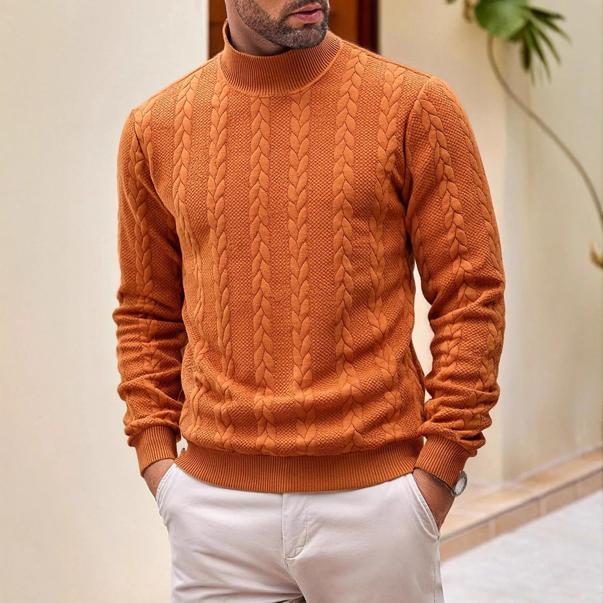 Men's Oscar | Men's Jacquard Turtleneck Knitted Jumper