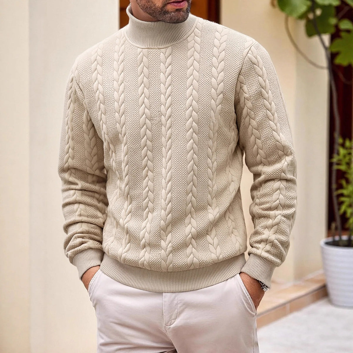 Men's Oscar | Men's Jacquard Turtleneck Knitted Jumper