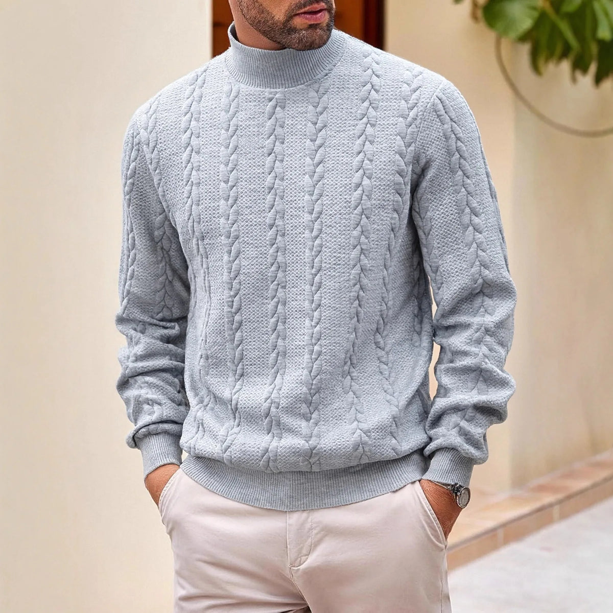 Men's Oscar | Men's Jacquard Turtleneck Knitted Jumper