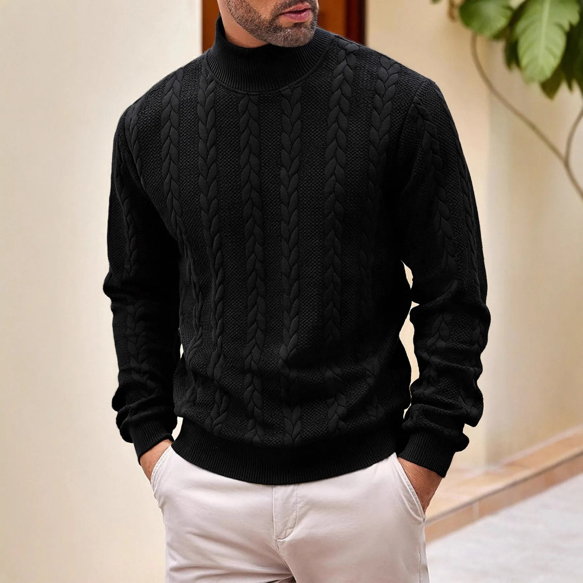 Men's Oscar | Men's Jacquard Turtleneck Knitted Jumper