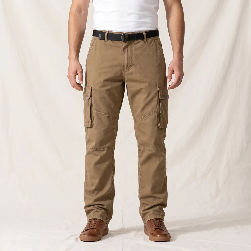 Osric | Men's Cargo Trousers - Color:Beige;Size:30
