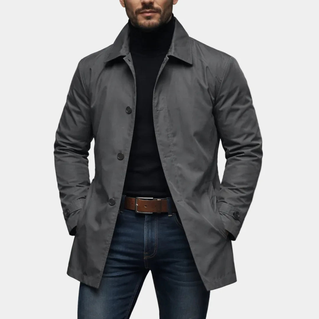 Oxford | Men's Trench Coat - Color:Gray;Size:XXS
