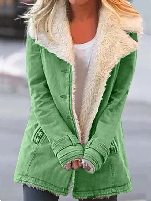 Pandora | Women's Sherpa Trench Coat - Color:Green;Size:XS