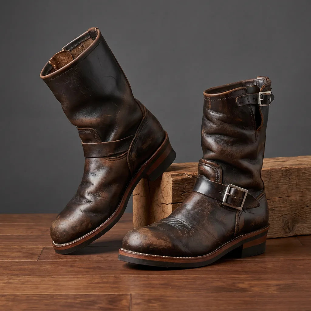 Parkston | Men's Vintage Leather Boots - Size:38;Color:Retro Brown