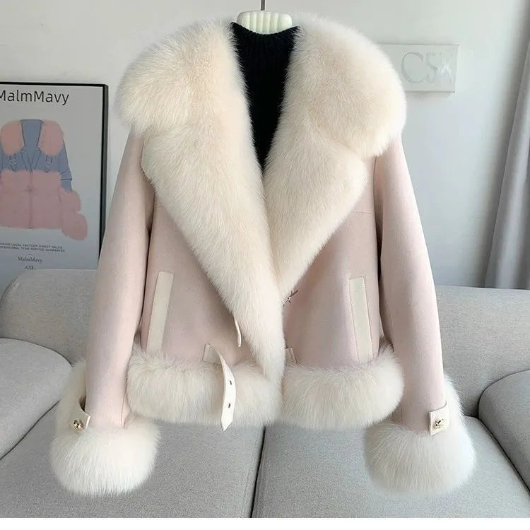 Pearl | Women's Faux Fur Winter Coat - Color:Pink;Size:XS