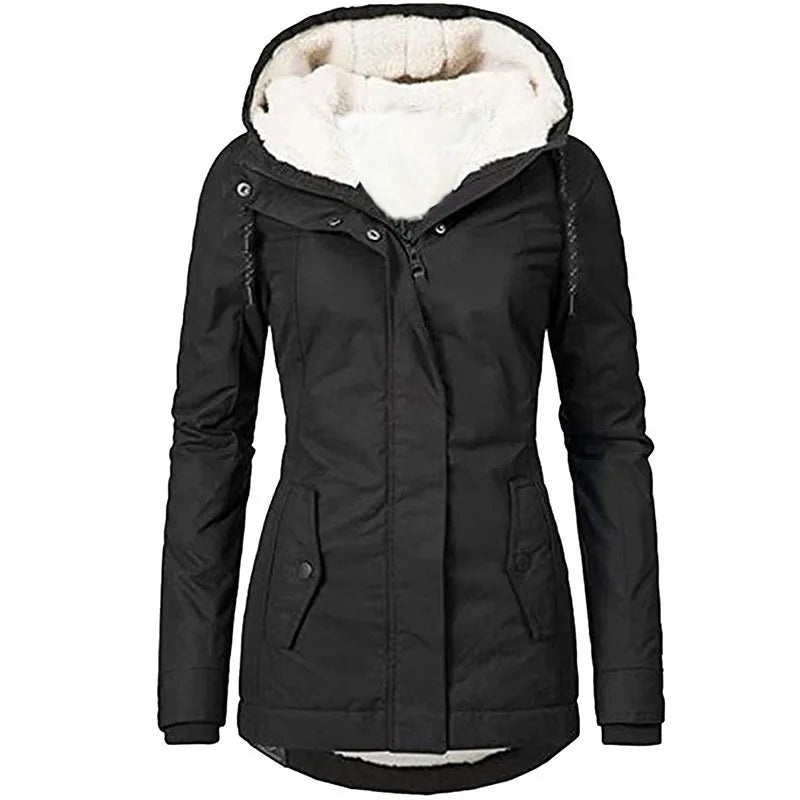 Pearl | Women's Fleece Lined Coat - Color:Black;Size:XS