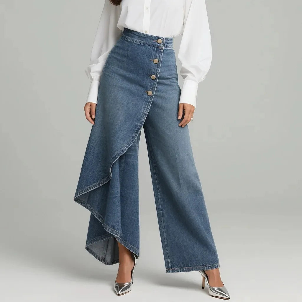 Petra Cotton Wrap Jeans - Color:Light Blue;Size:XS