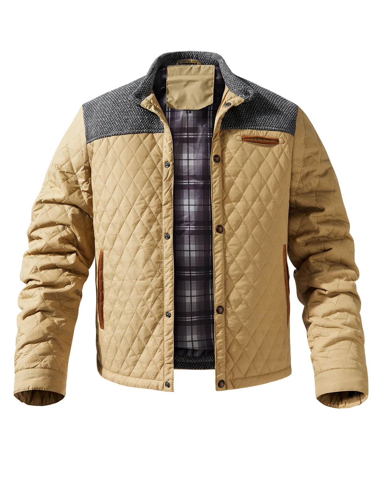 Pierson | Men's Quilted Jacket - Color:Khaki;Size:XS