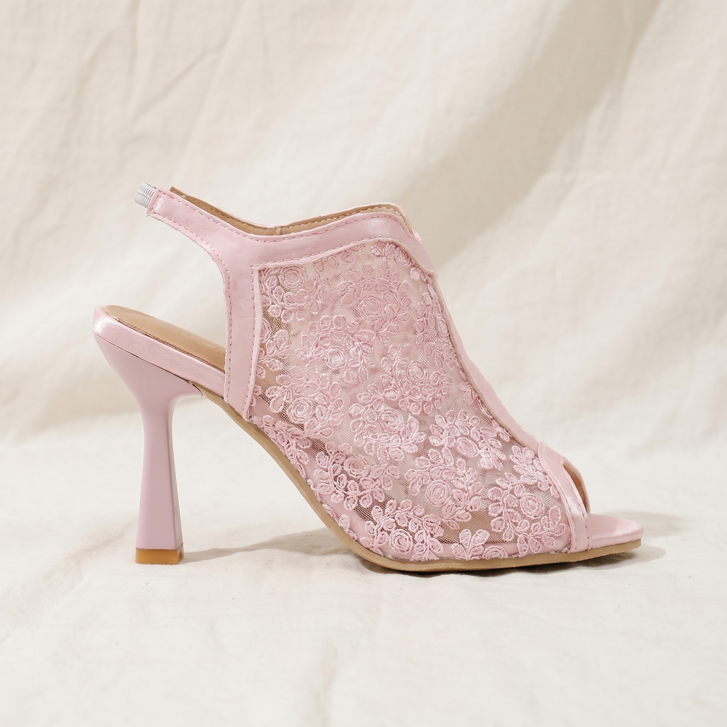 Pink Sienna Lace Platform Sandals 4