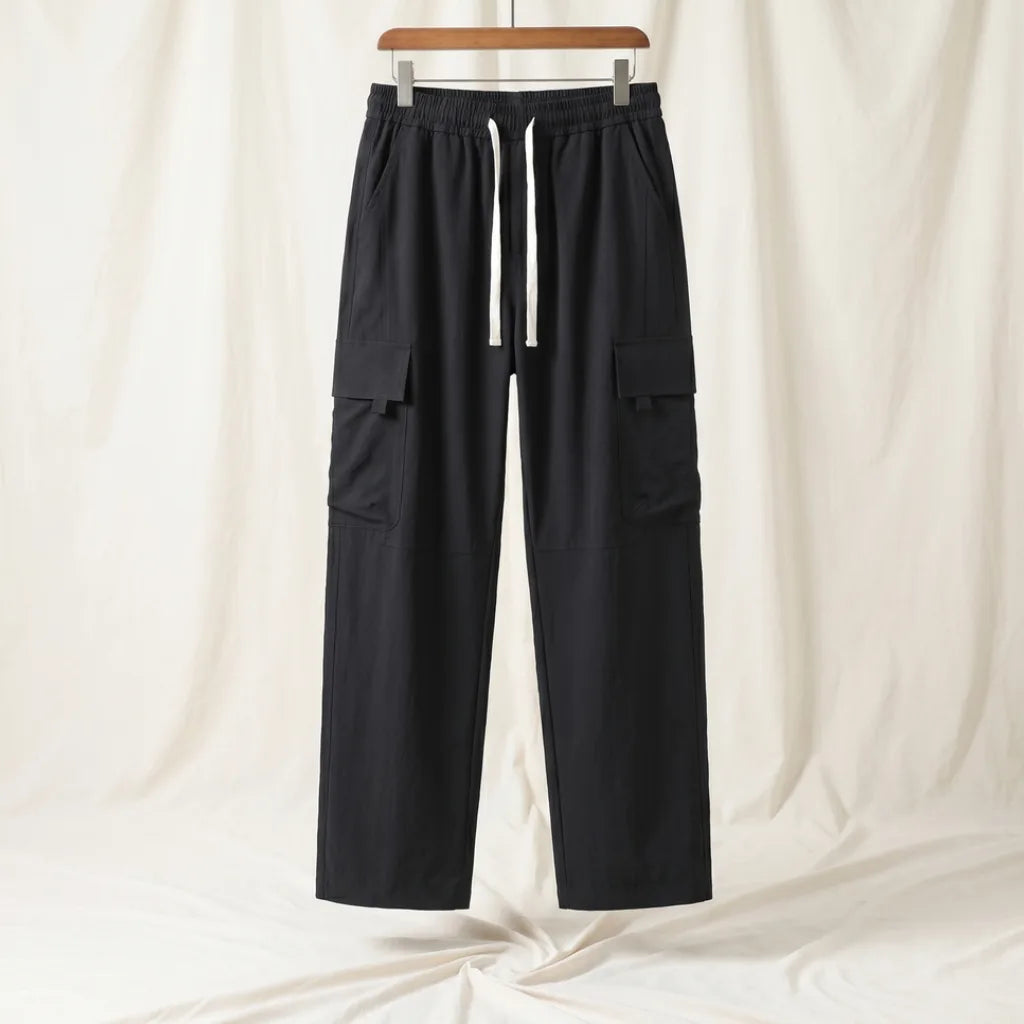 Poul Drawstring Cargo Pants - Color:Black;Size:S