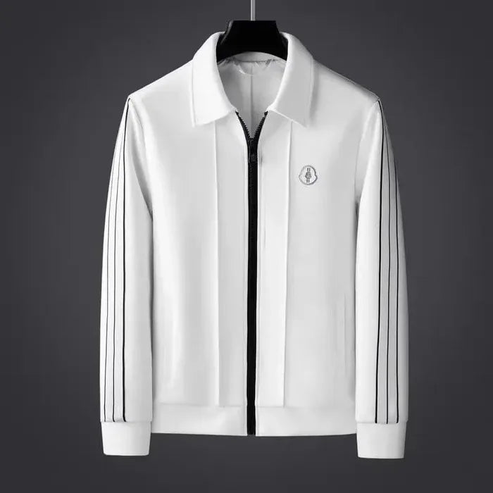 Men's Tracksuit Set Zip-Up Jacket Joggers White 2.webp