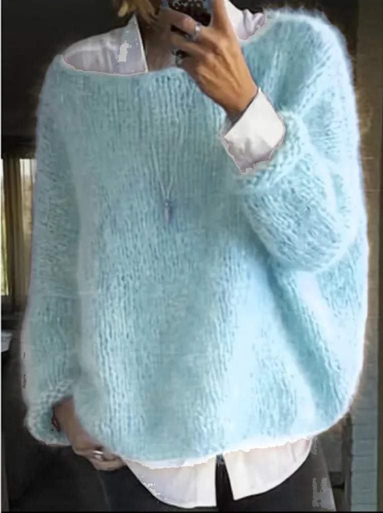 Pruitt | Women's Oversized Knitted Jumper  - Size:XS;Color:Light Blue