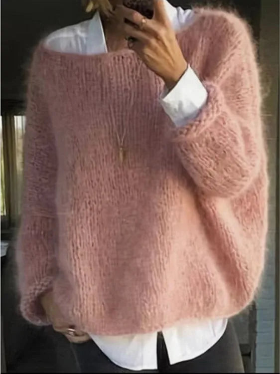 Pruitt | Women's Oversized Knitted Jumper  - Size:XS;Color:Light Pink