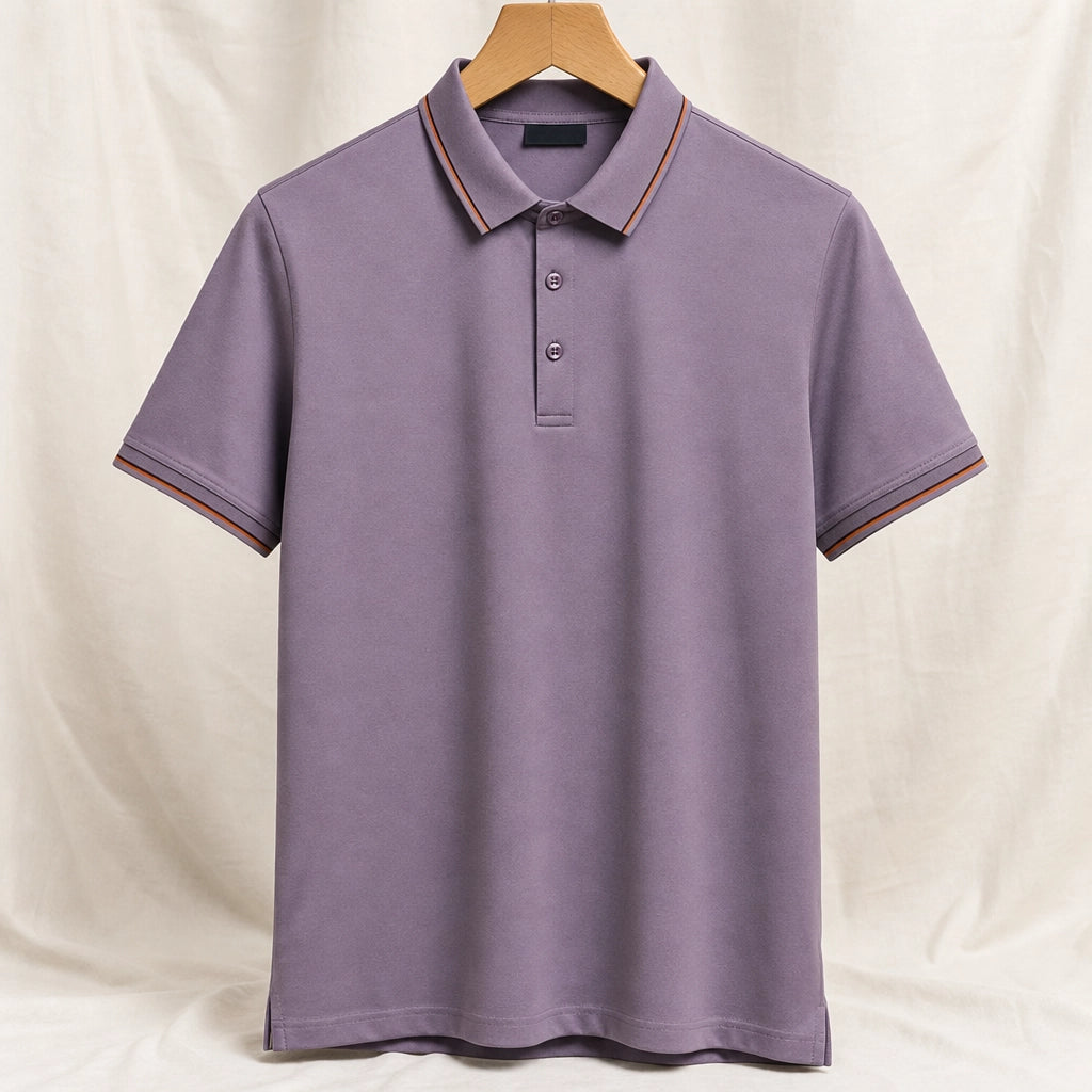 Mason Silk Blend Polo Shirt - Color:Purple;Size:S