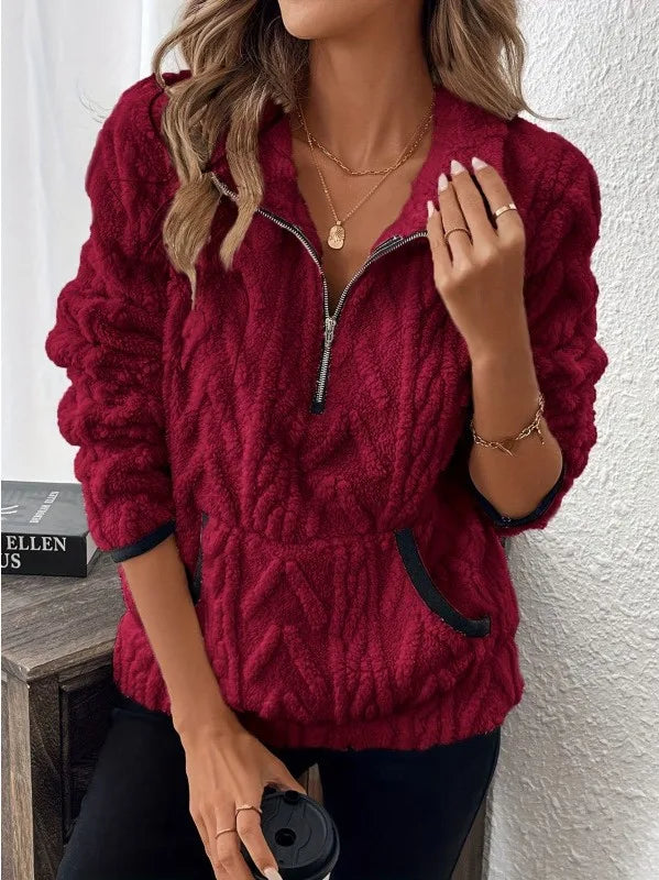 Rebecca | Women's Knitted Jumper - Size:XS;Color:Burgundy