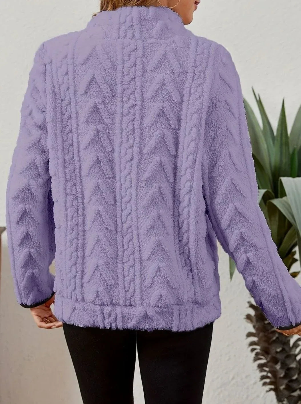 Cozy Fleece Half-Zip Sweater Purple.webp