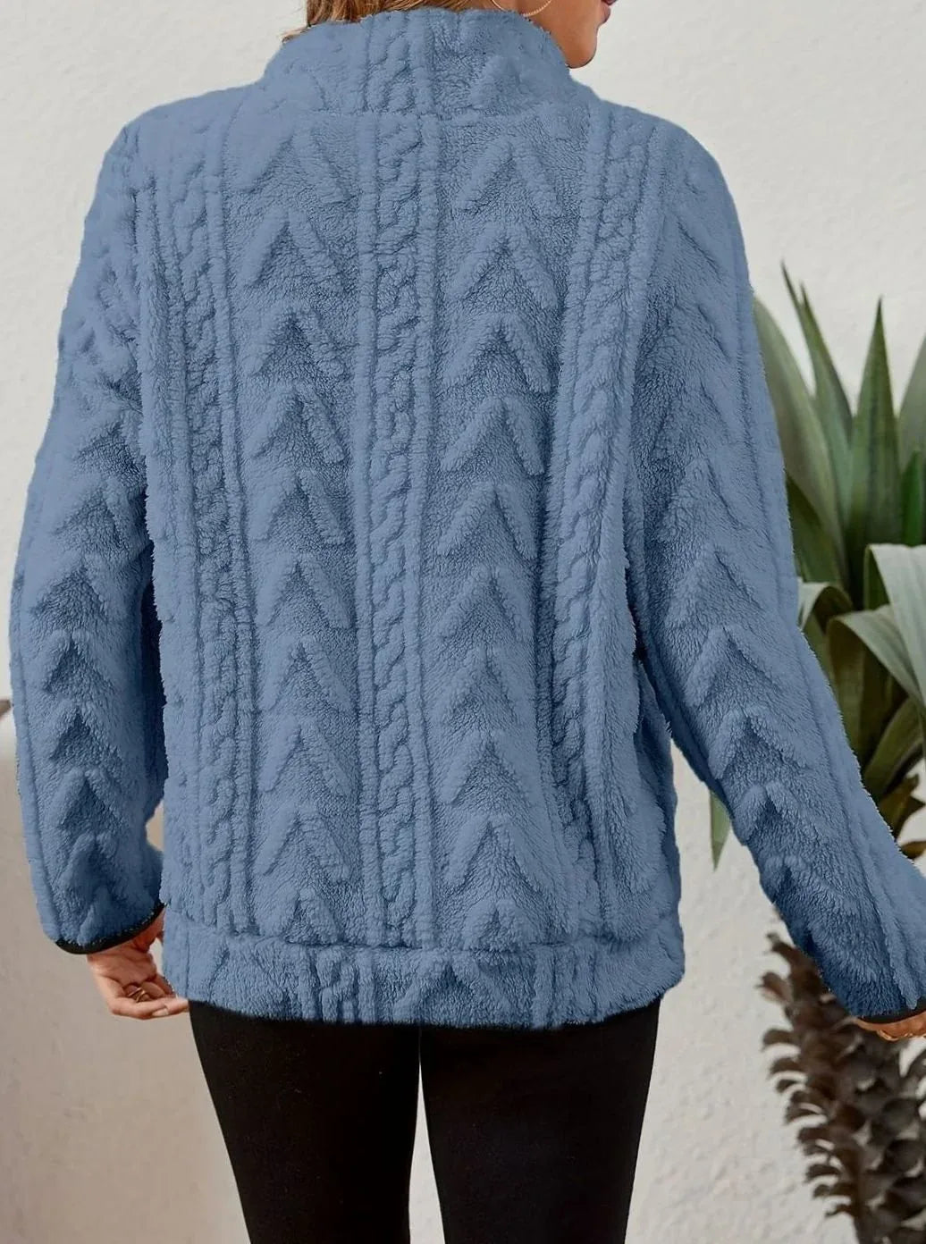 Cozy Fleece Half-Zip Sweater Blue.webp