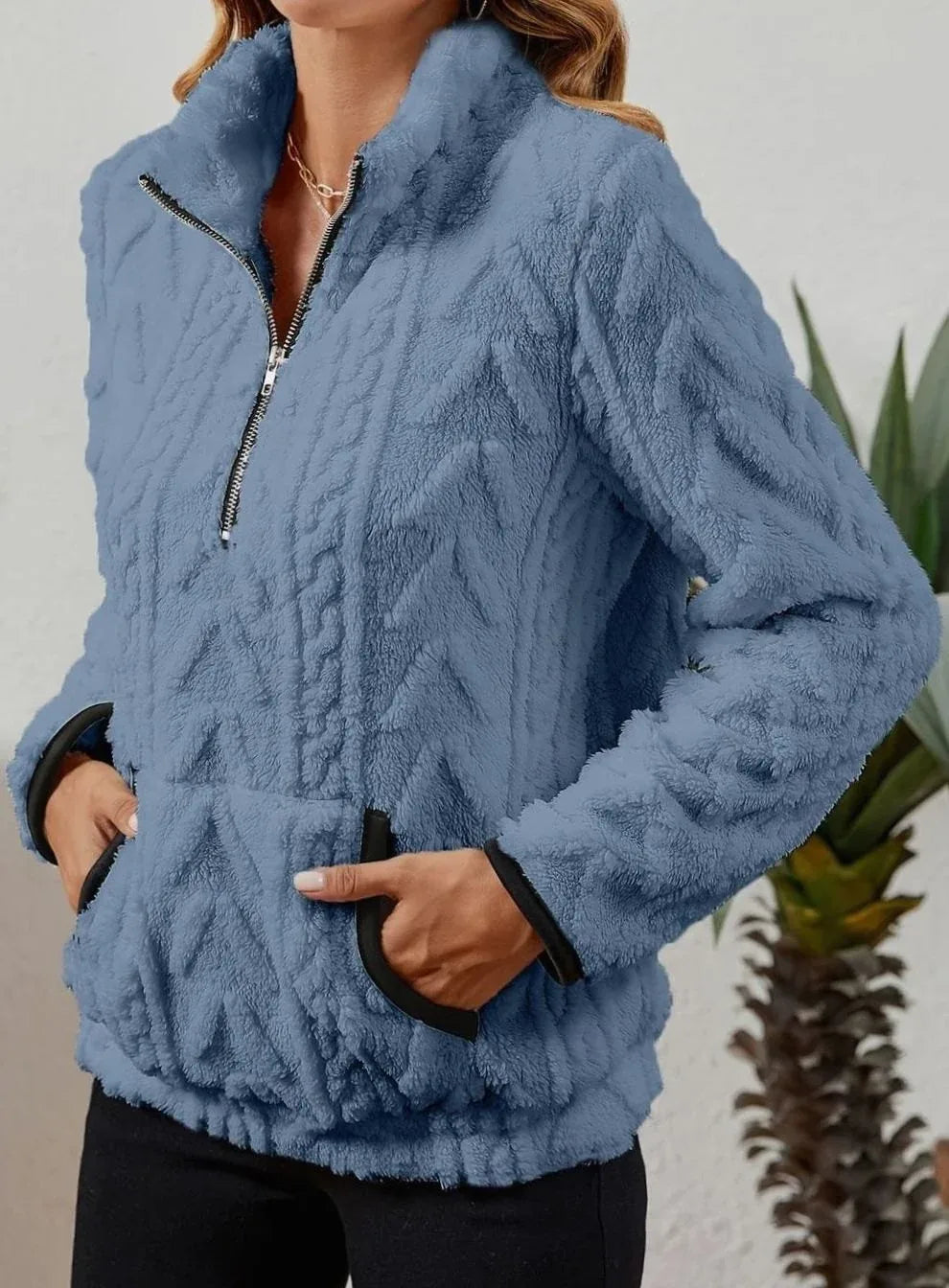 Cozy Fleece Half-Zip Sweater Blue3.webp