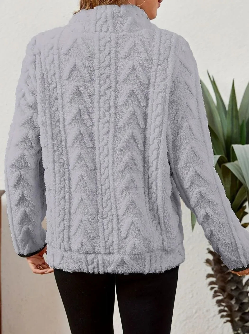 Cozy Fleece Half-Zip Sweater Grey.webp