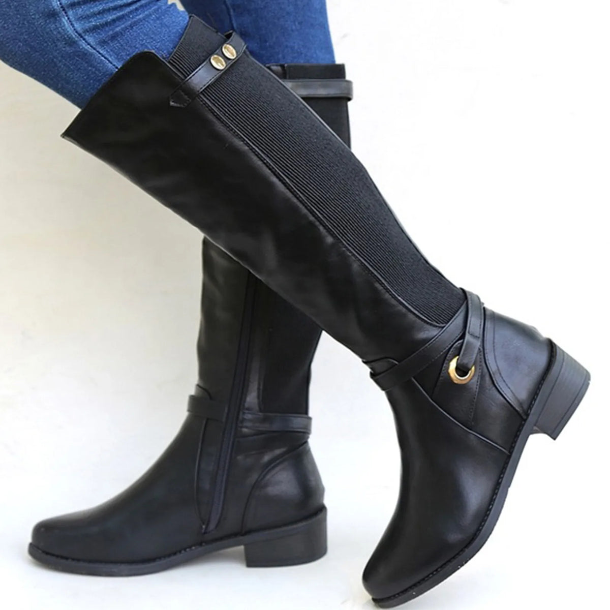 Regina Knee High Boots - Black