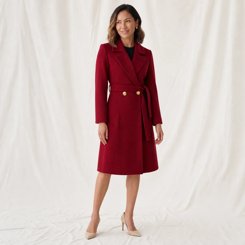 Women's Red Rhett Long Trench Coat