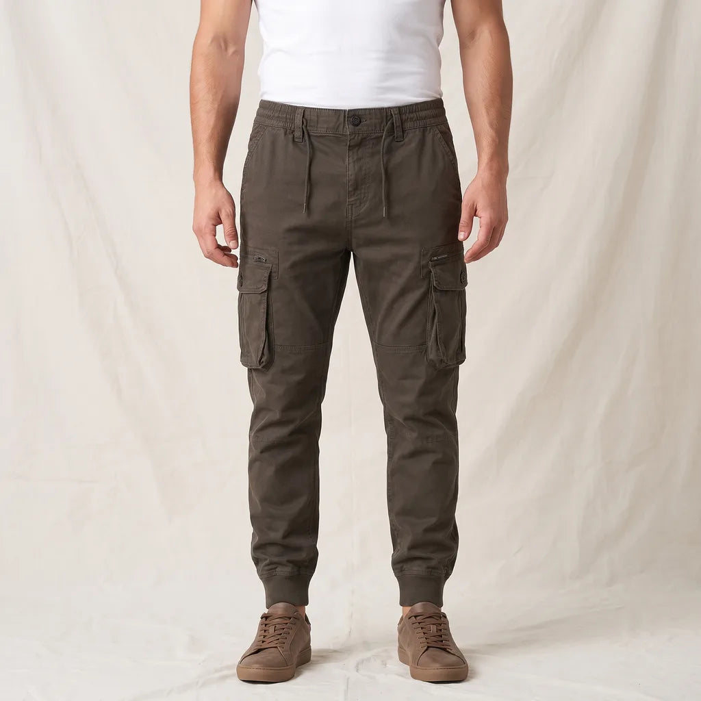 Roderick | Men's Cargo Trousers - Color:Brown;Size:28