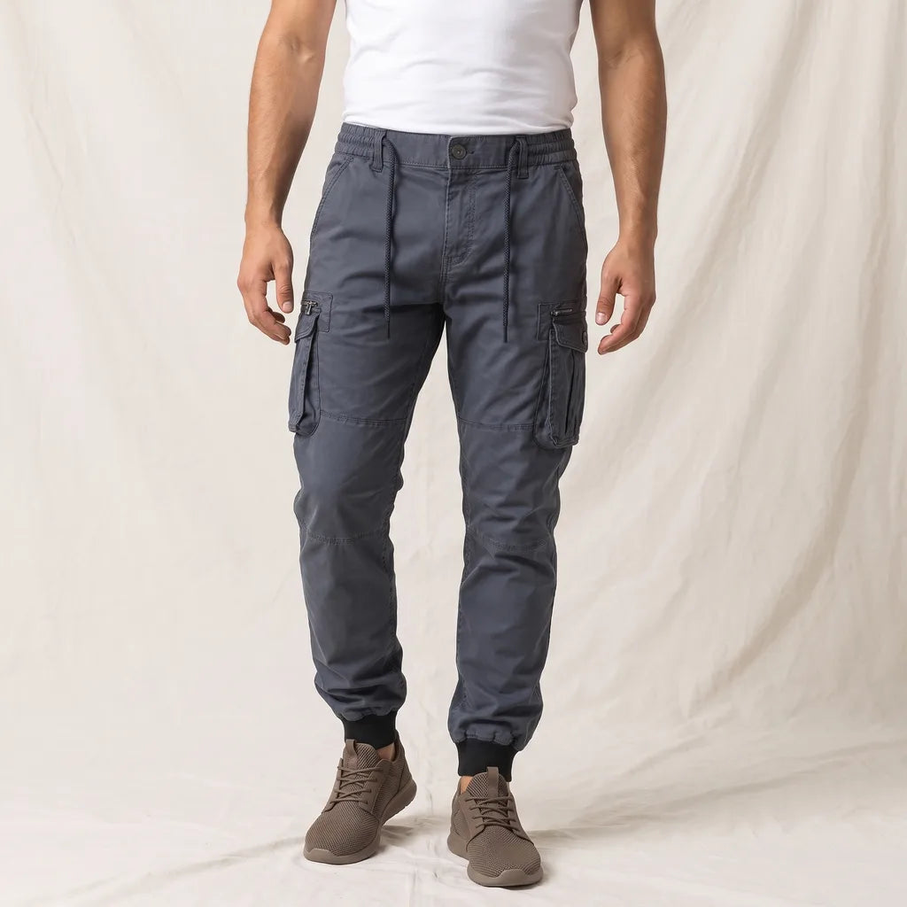 Roderick | Men's Cargo Trousers - Color:Gray;Size:28