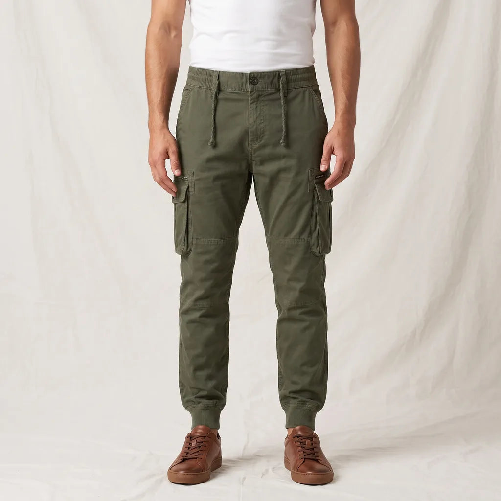 Roderick | Men's Cargo Trousers - Color:Green;Size:28