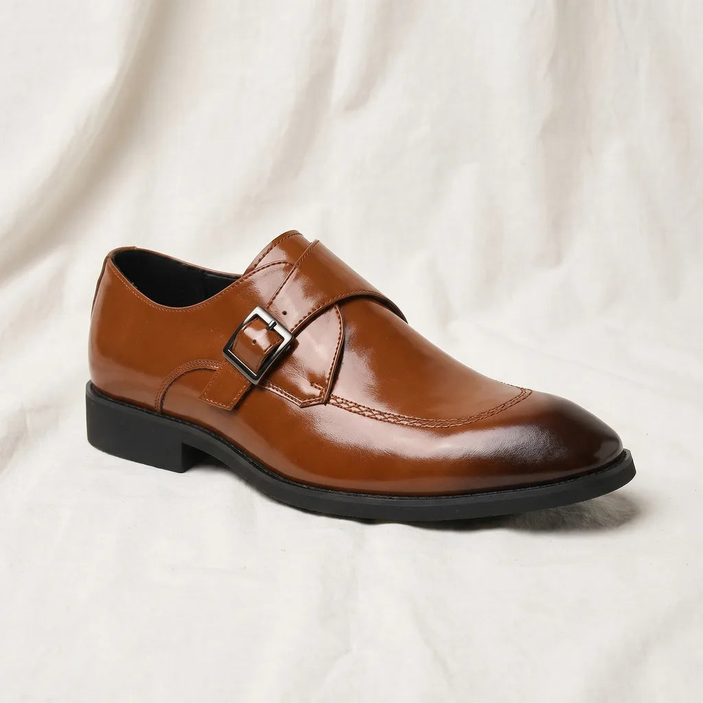 Men's Brown Ronan Buckle Loafers
