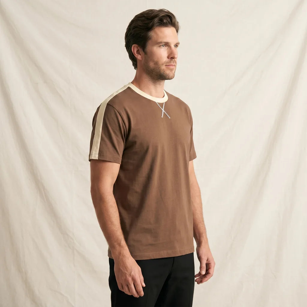 Men's Brown Roman Cotton Oversized Tee